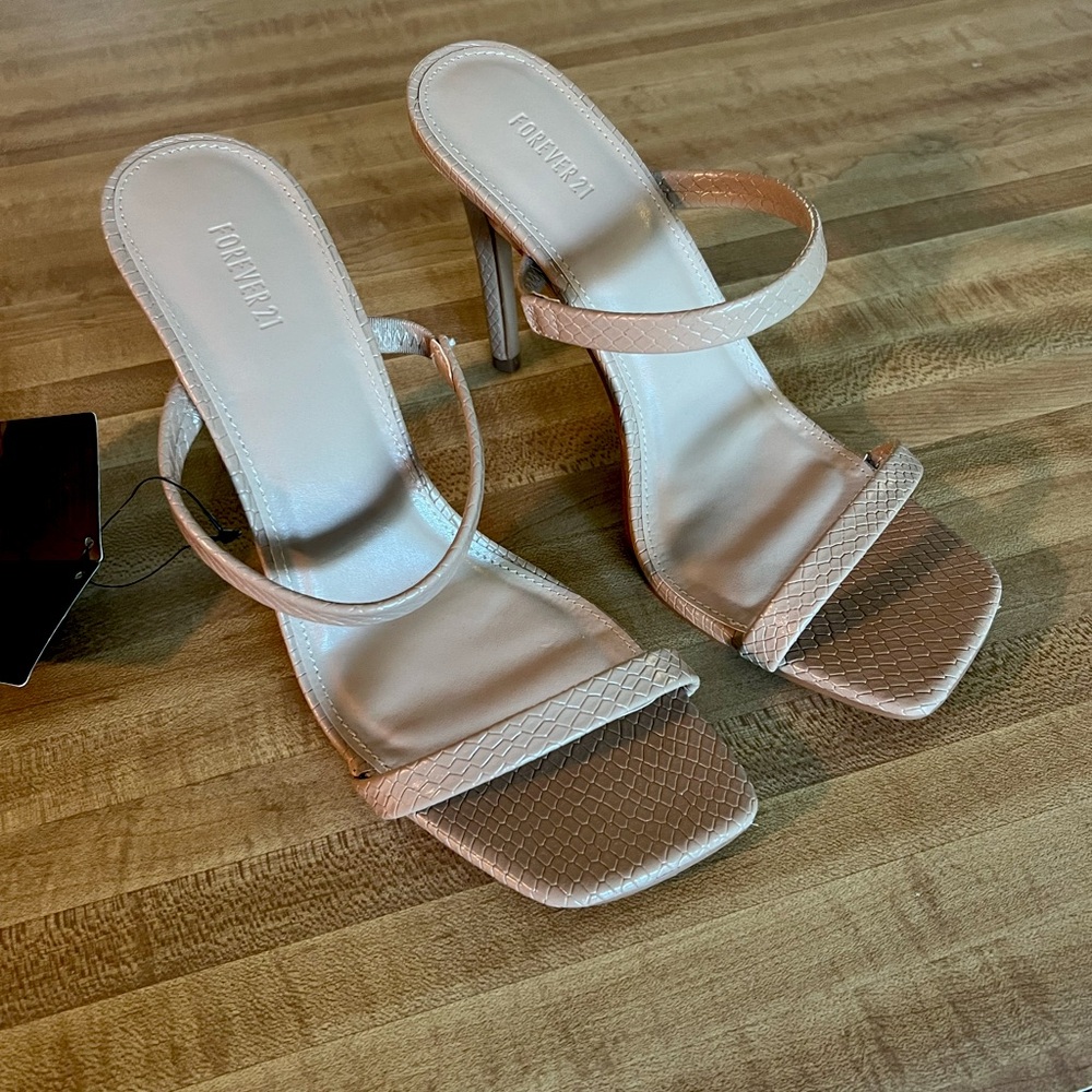 Tan Open Toe Heels